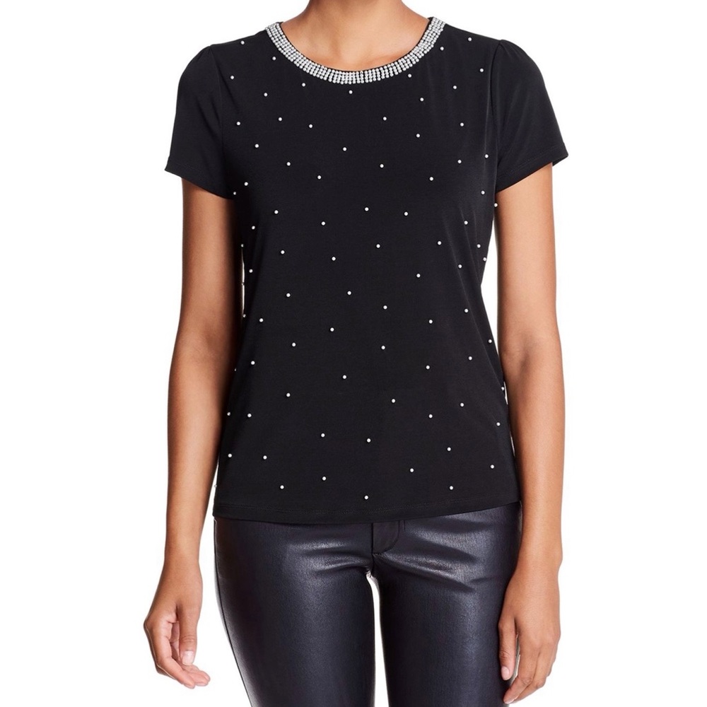 Karl Lagerfeld pearl embellished top